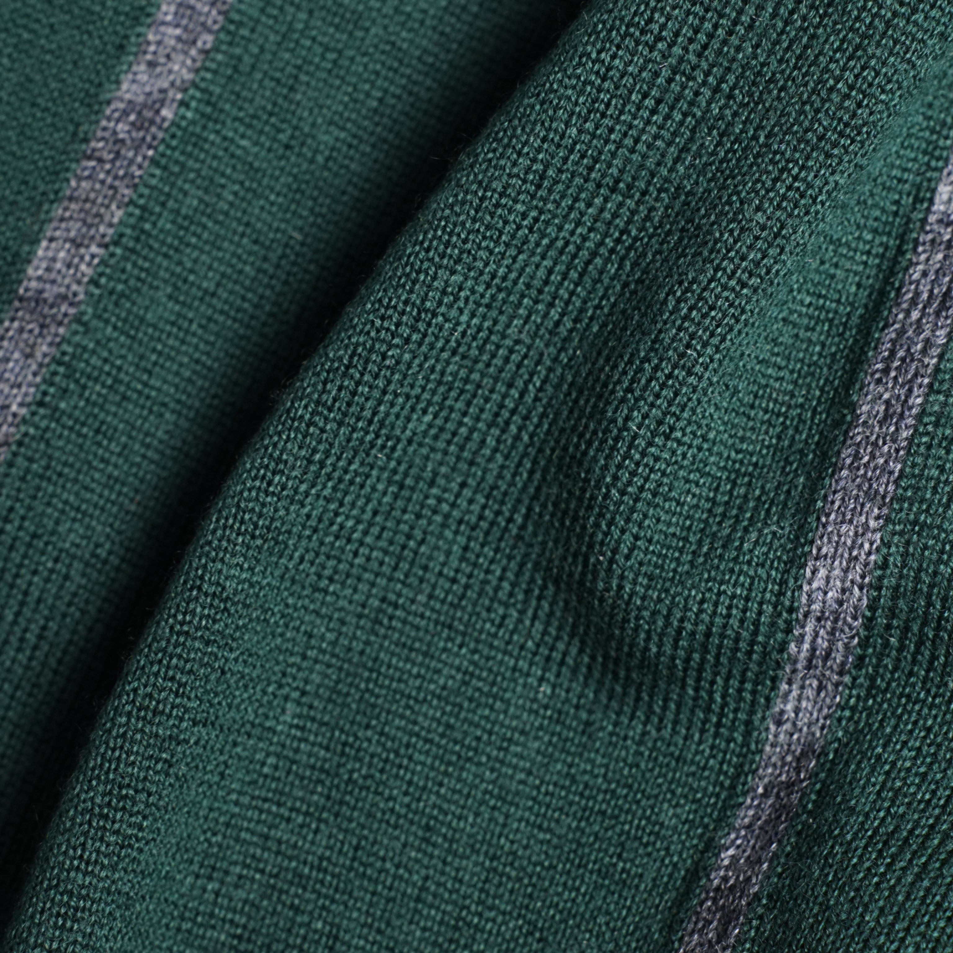 Merino Wool Striped Hunter Green Sweater Polo sold by The Tie Bar product image thumbnail 3