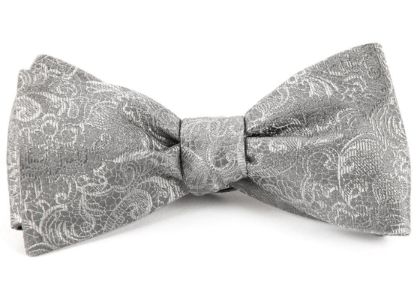 Ceremony Paisley Silver Bow Tie sold by The Tie Bar