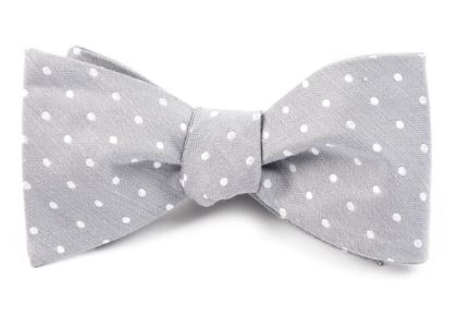 Dotted Dots Silver Bow Tie sold by The Tie Bar