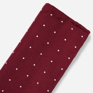 Dotted Report Burgundy Pocket Square sold by The Tie Bar