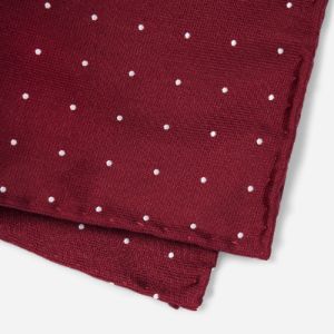 Dotted Report Burgundy Pocket Square sold by The Tie Bar