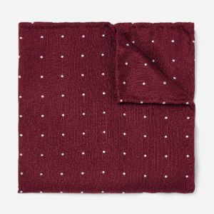 Dotted Report Burgundy Pocket Square sold by The Tie Bar