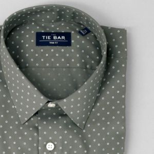 Printed Dot Charcoal Dress Shirt sold by The Tie Bar