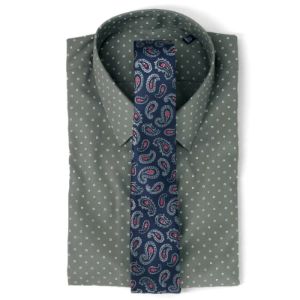 Printed Dot Charcoal Dress Shirt sold by The Tie Bar