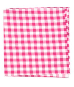 Classic Gingham Hot Pink Pocket Square sold by The Tie Bar