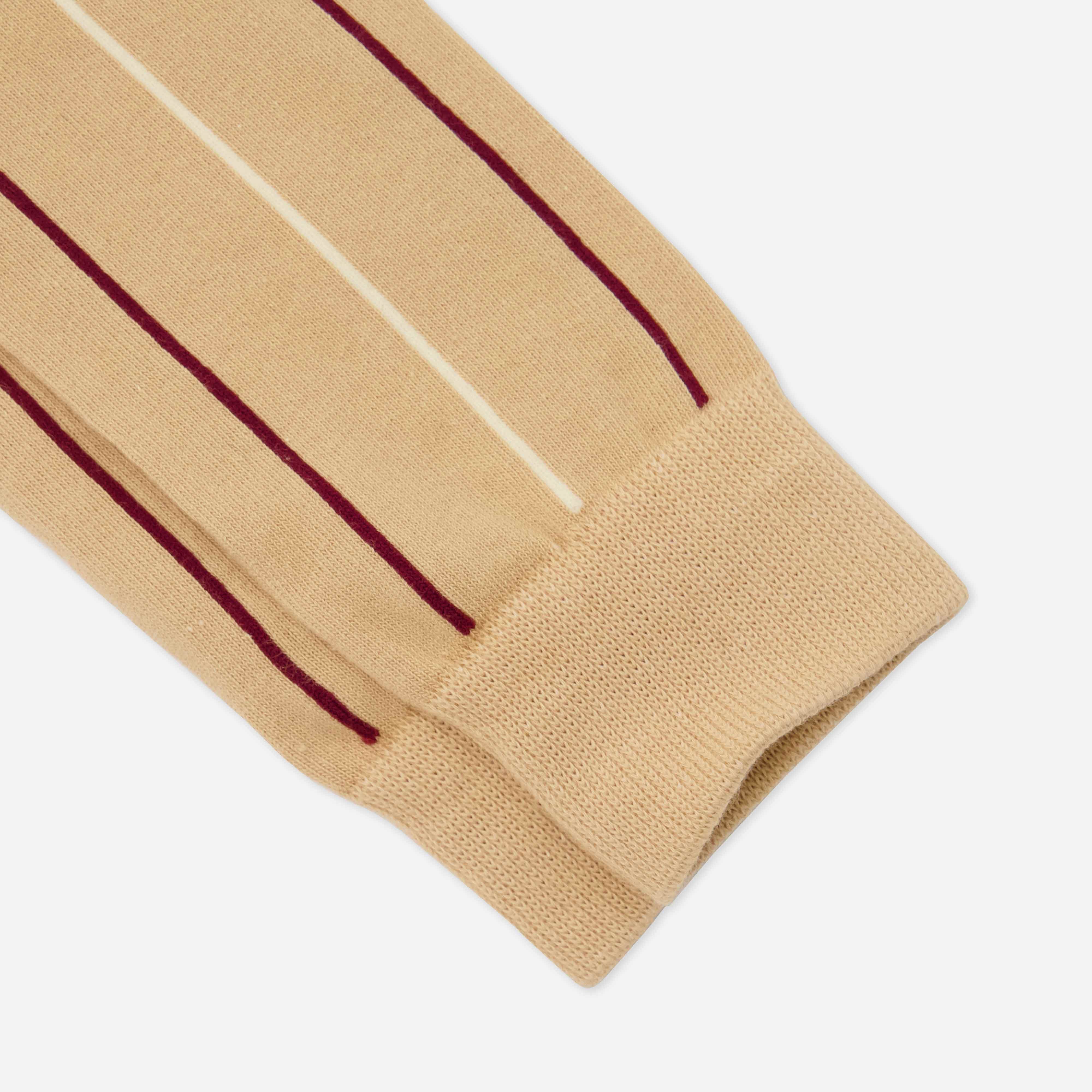 Vertical Stripe Camel Dress Socks sold by The Tie Bar product image thumbnail 3