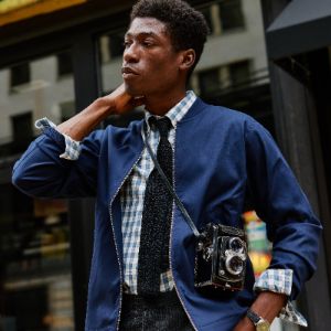 Navy Bomber Jacket sold by The Tie Bar