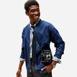 Navy Bomber Jacket sold by The Tie Bar