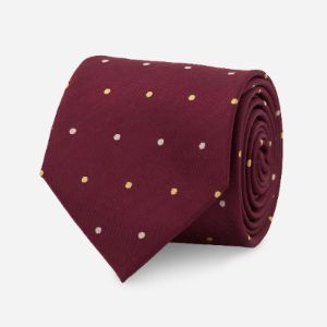 Suited Polka Dots Burgundy Tie sold by The Tie Bar