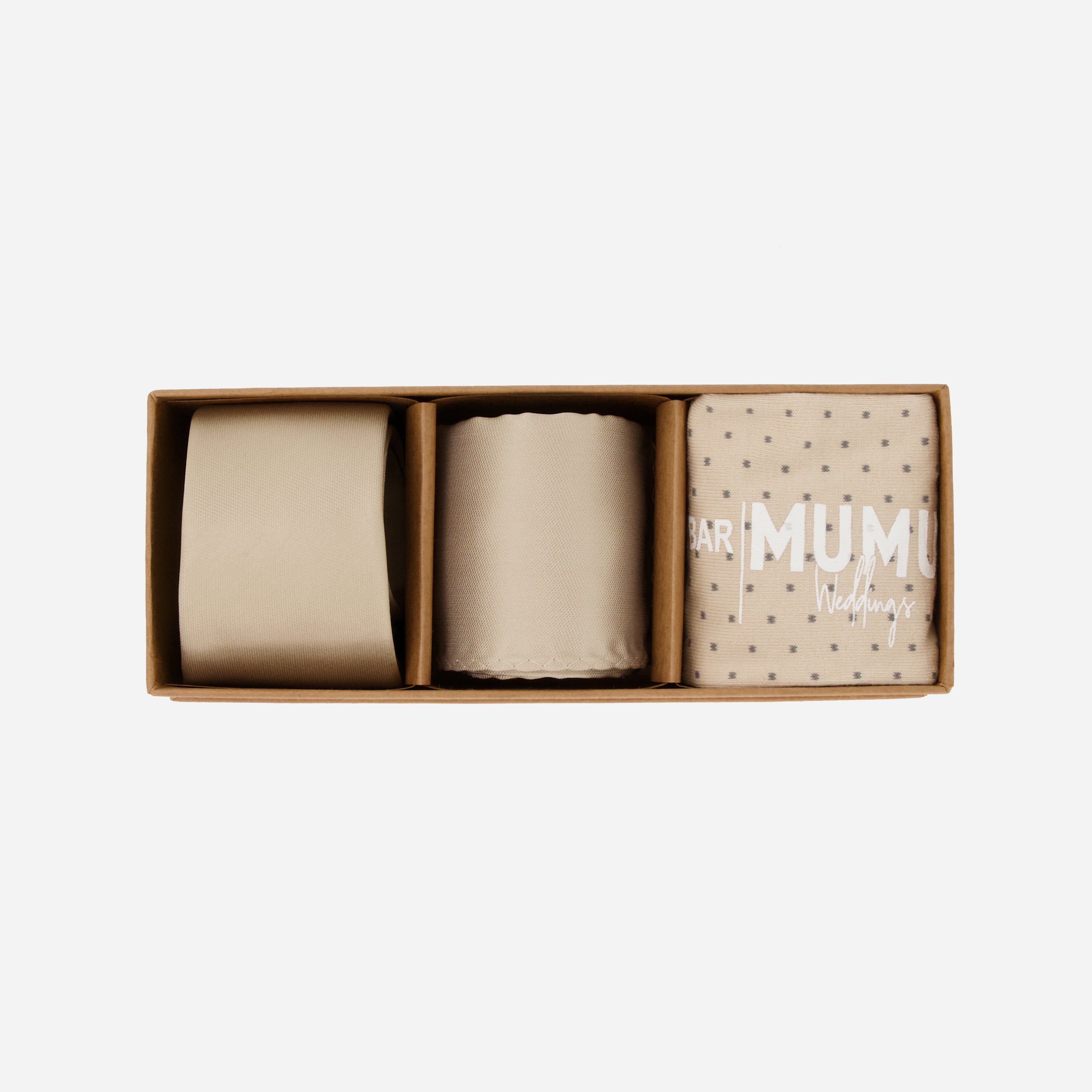 MUMU Weddings - Desert Solid Champagne Tie Box sold by The Tie Bar