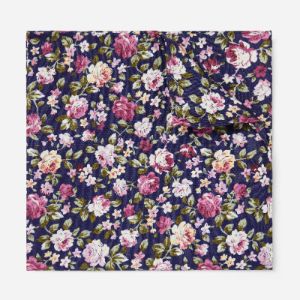 Moody Florals Navy Pocket Square sold by The Tie Bar