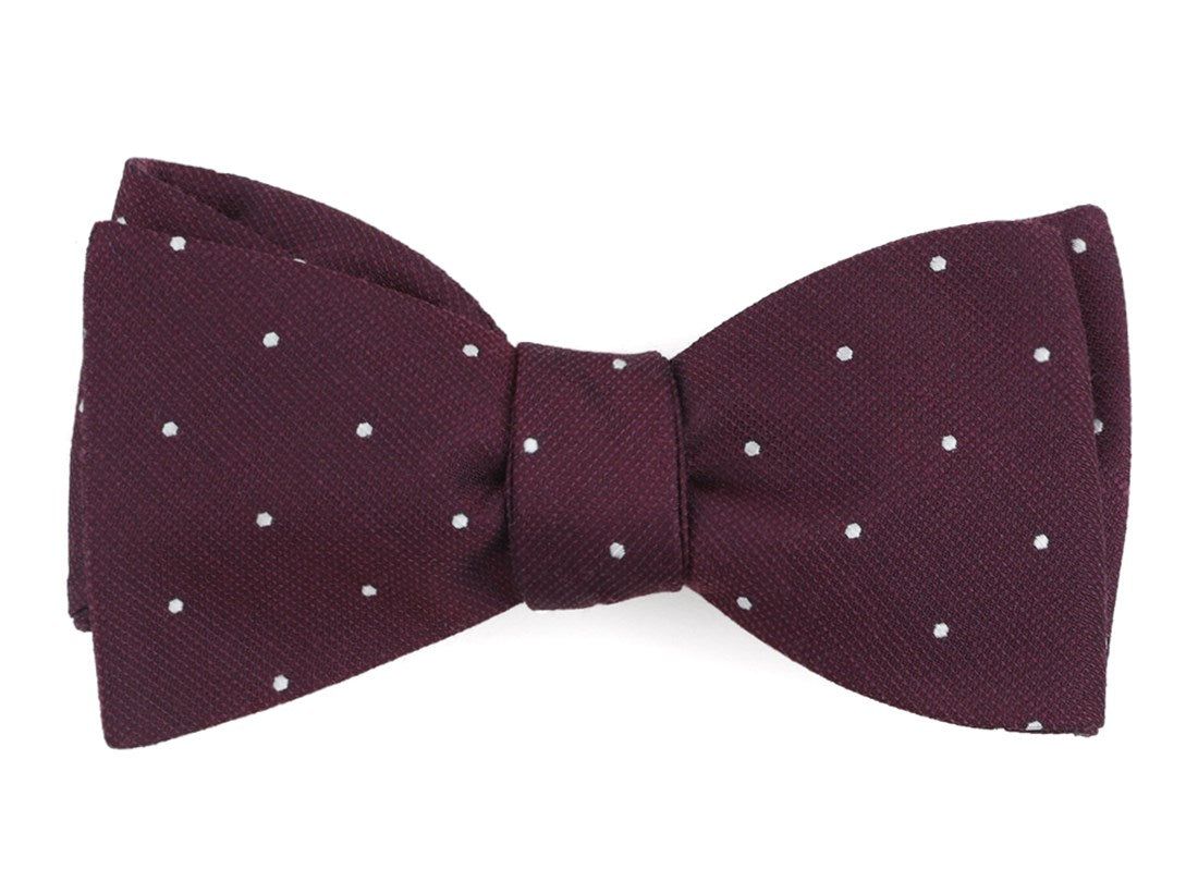 Dotted Report Wine Bow Tie sold by The Tie Bar
