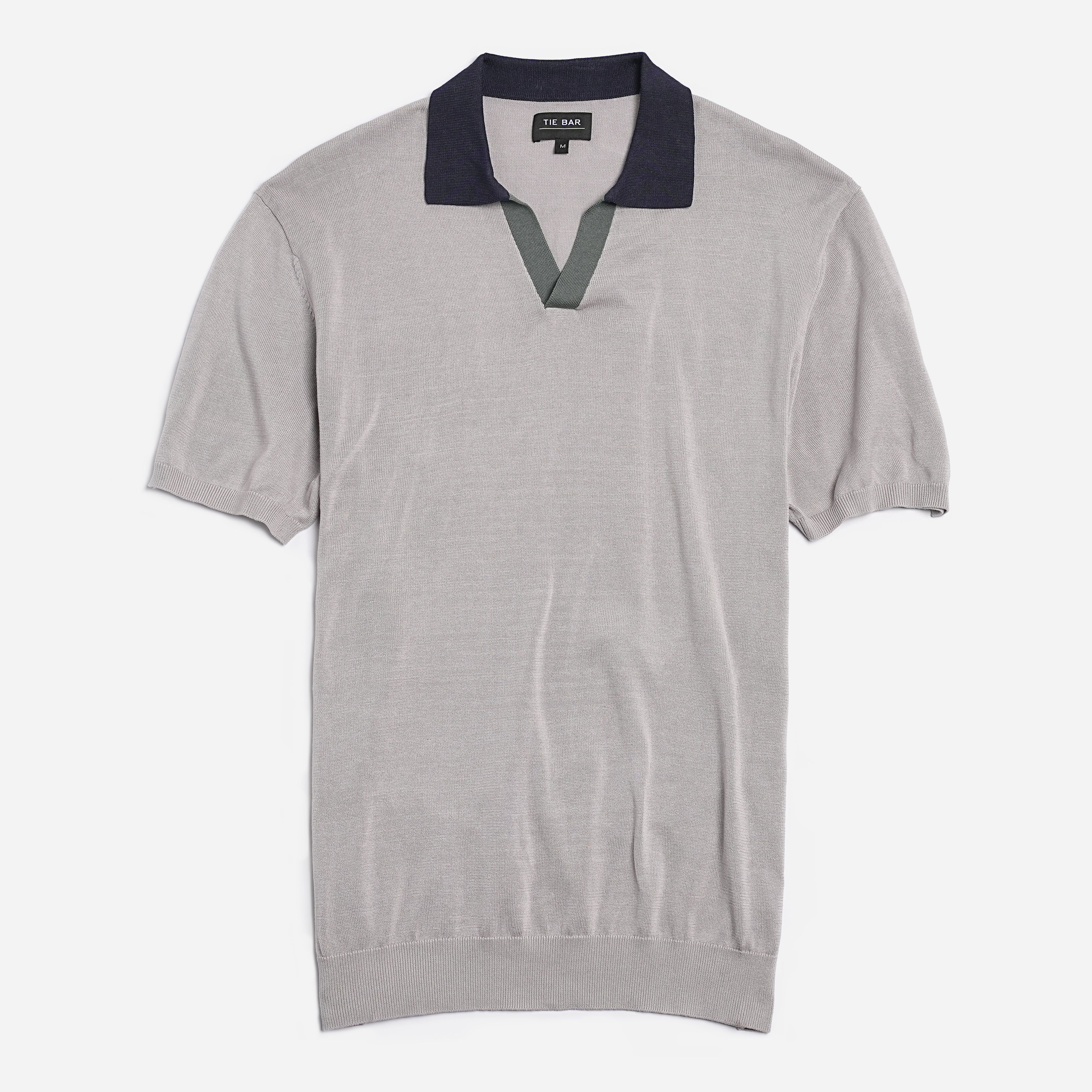 Colorblock Sweater Grey Polo sold by The Tie Bar