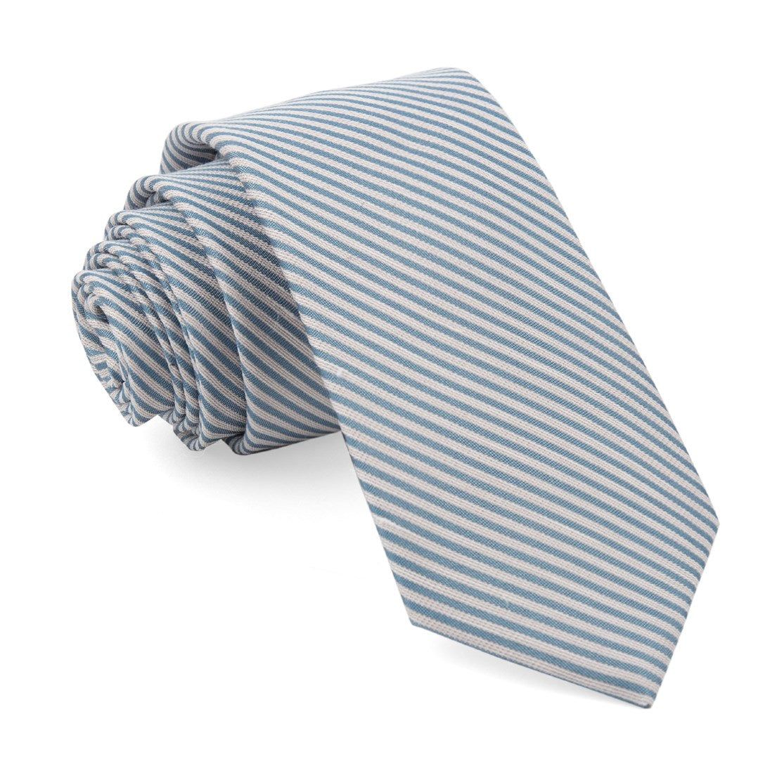 Mumu Weddings - Coastal Stripe Steel Blue Tie sold by The Tie Bar