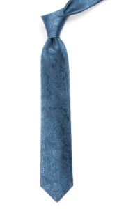Twill Paisley Whale Blue Tie sold by The Tie Bar