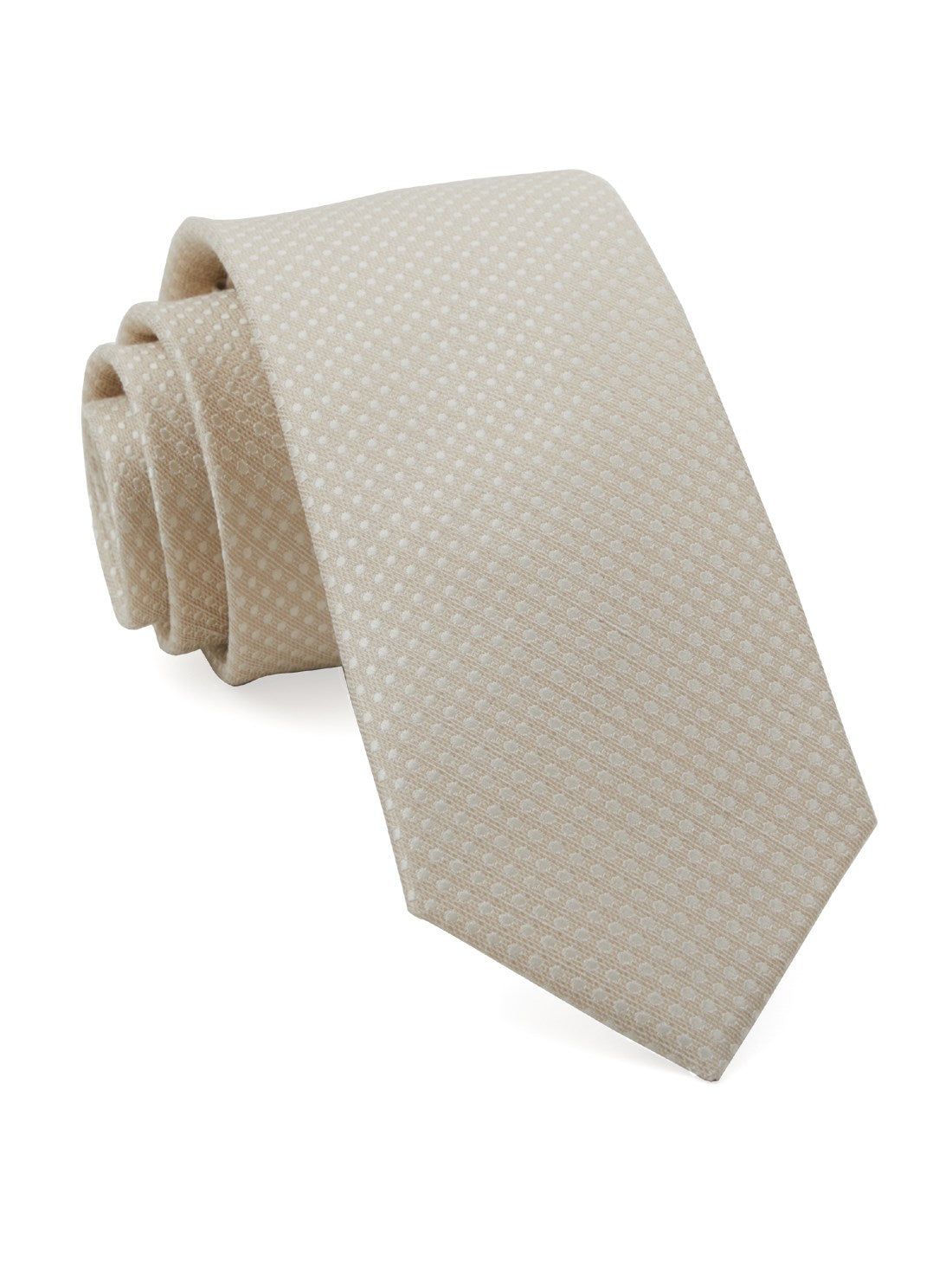 Dotted Spin Light Champagne Tie sold by The Tie Bar