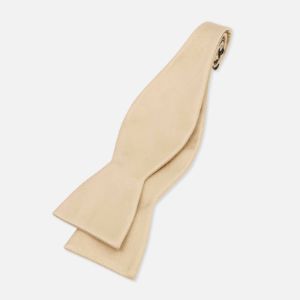 Solid Satin Light Champagne Bow Tie sold by The Tie Bar