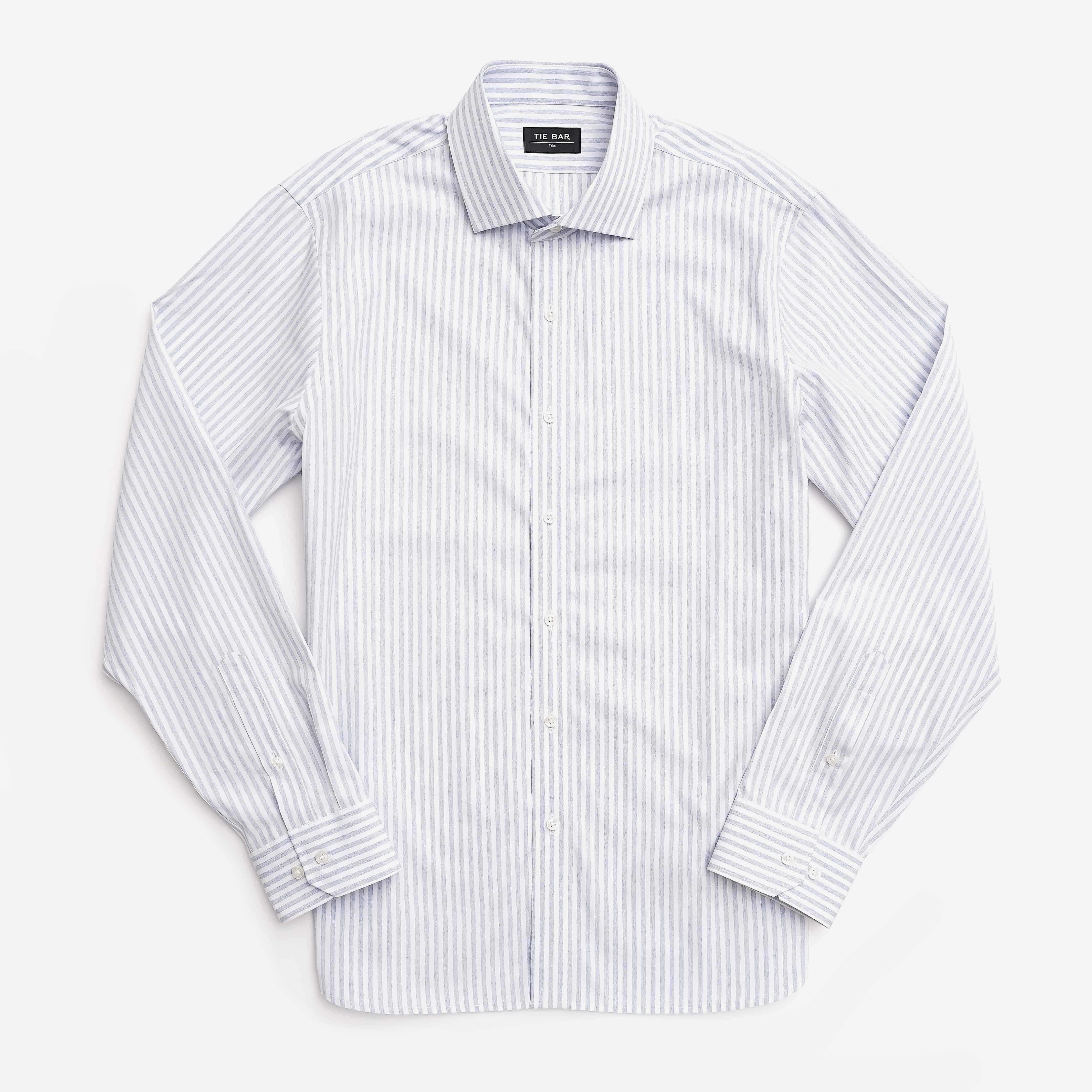 Textured Stripe Light Blue Dress Shirt sold by The Tie Bar product image thumbnail 2