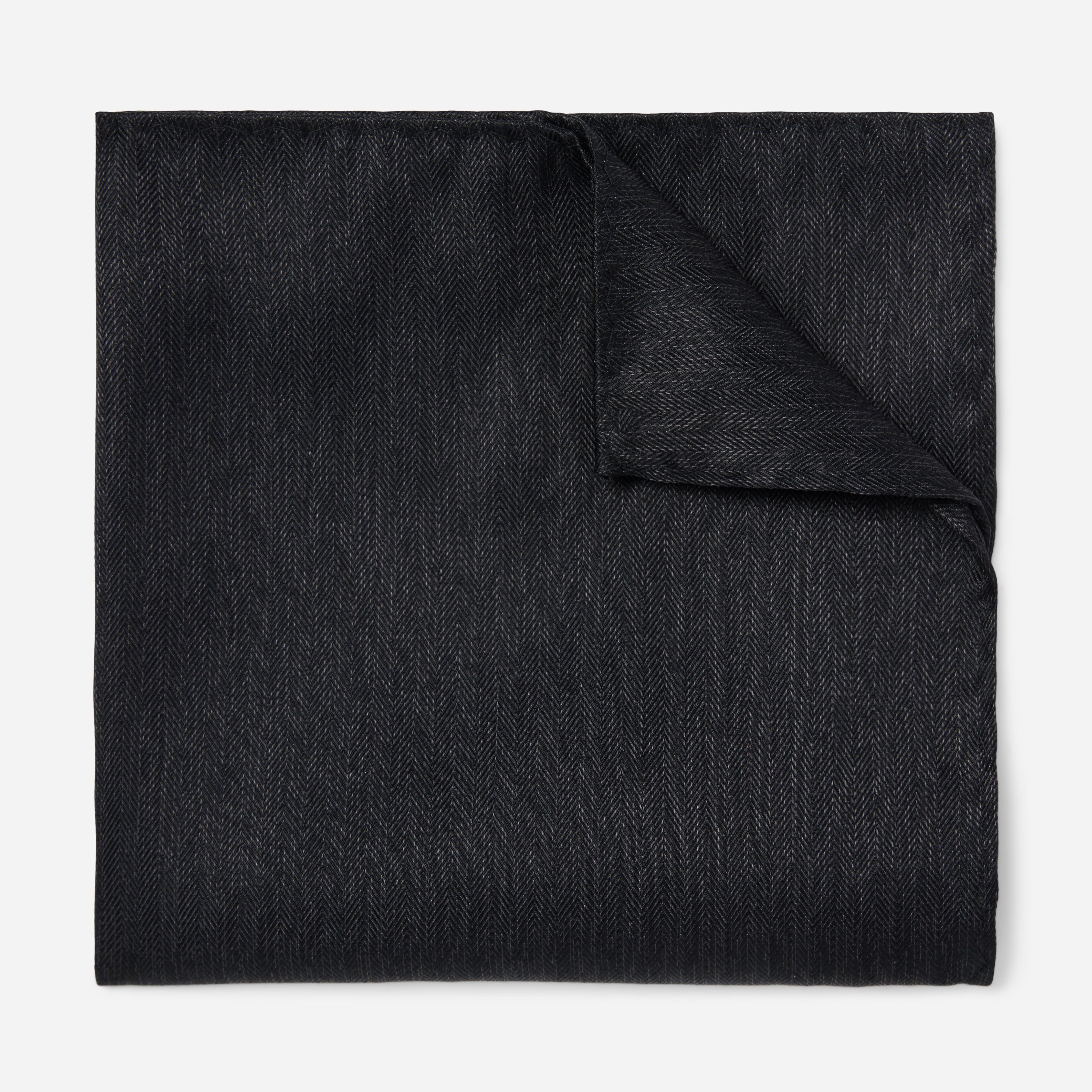 Mumu Weddings - Desert Solid Black Pocket Square sold by The Tie Bar