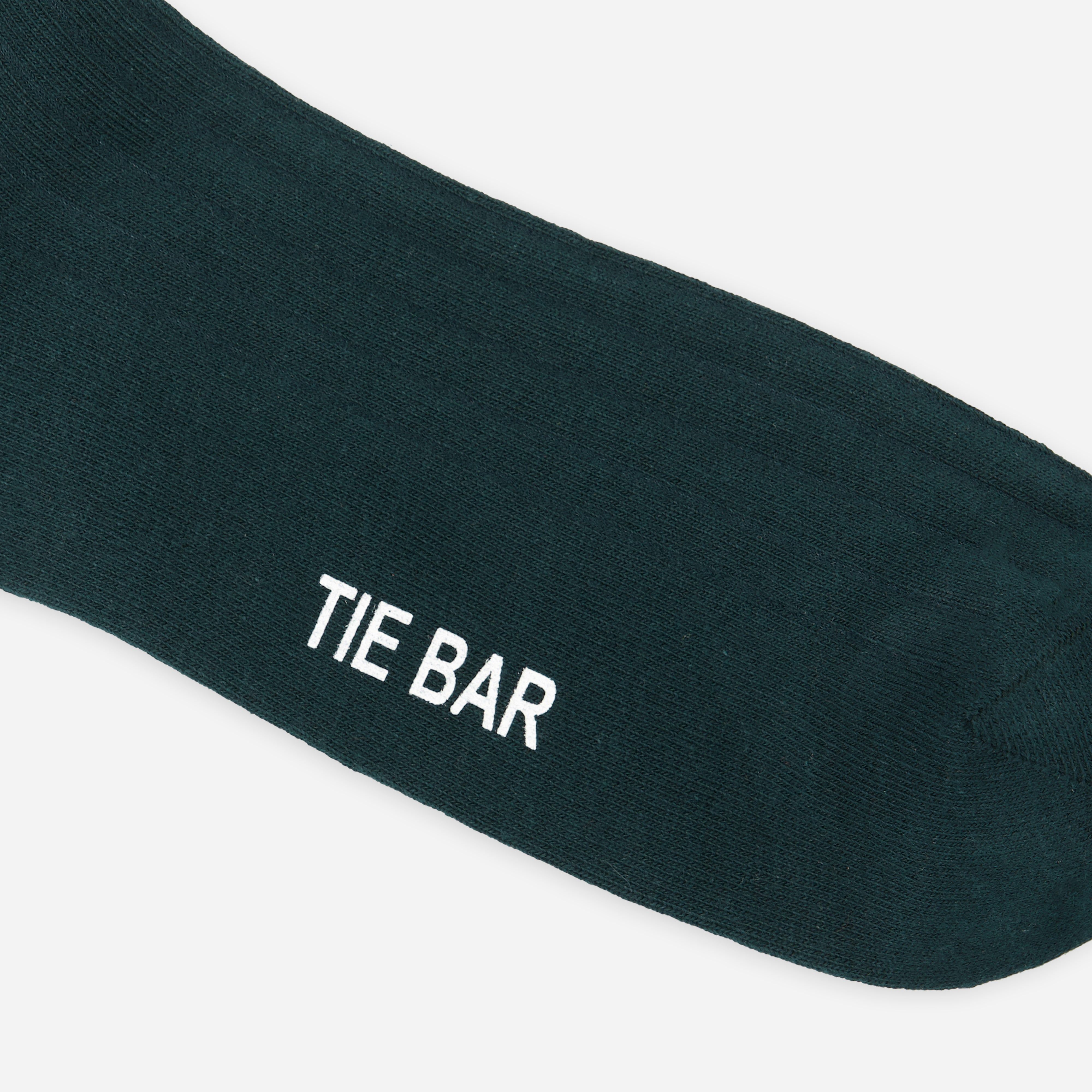 Wide Ribbed Hunter Green Dress Socks sold by The Tie Bar product image thumbnail 2