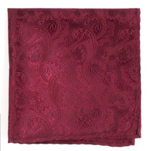 Twill Paisley Burgundy Pocket Square sold by The Tie Bar