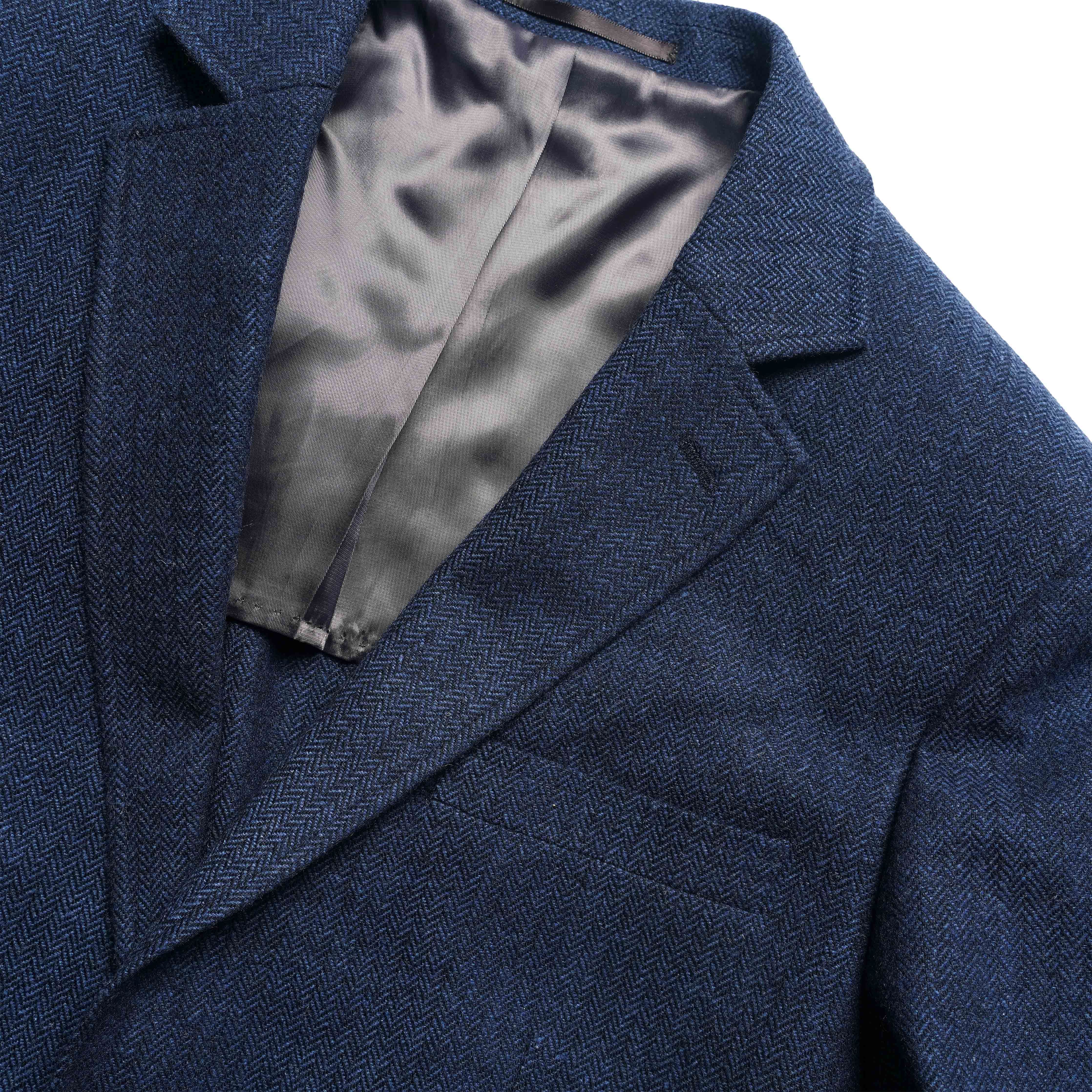 The Wool Miracle Herringbone Navy Jacket sold by The Tie Bar product image thumbnail 3