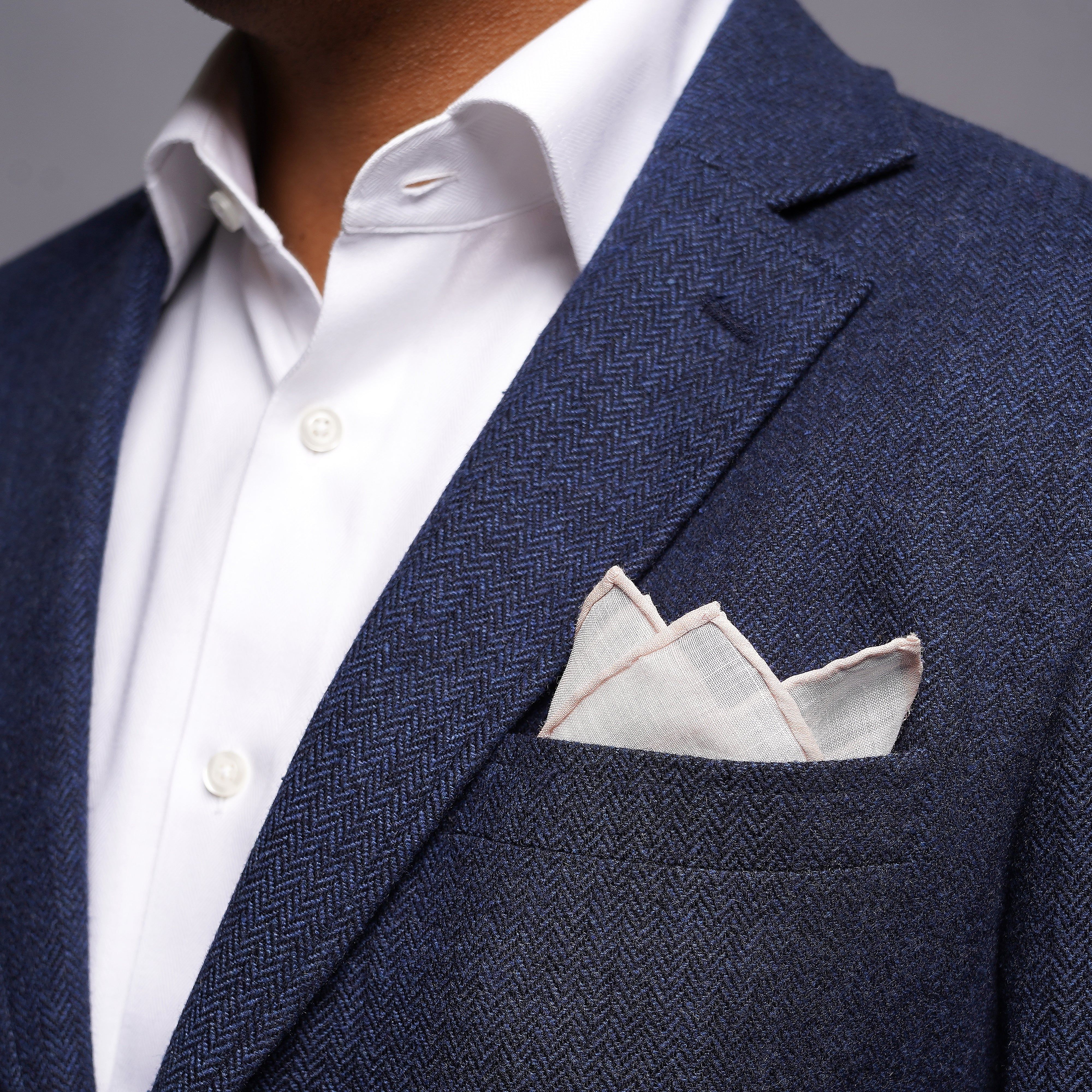 The Wool Miracle Herringbone Navy Jacket sold by The Tie Bar product image thumbnail 6