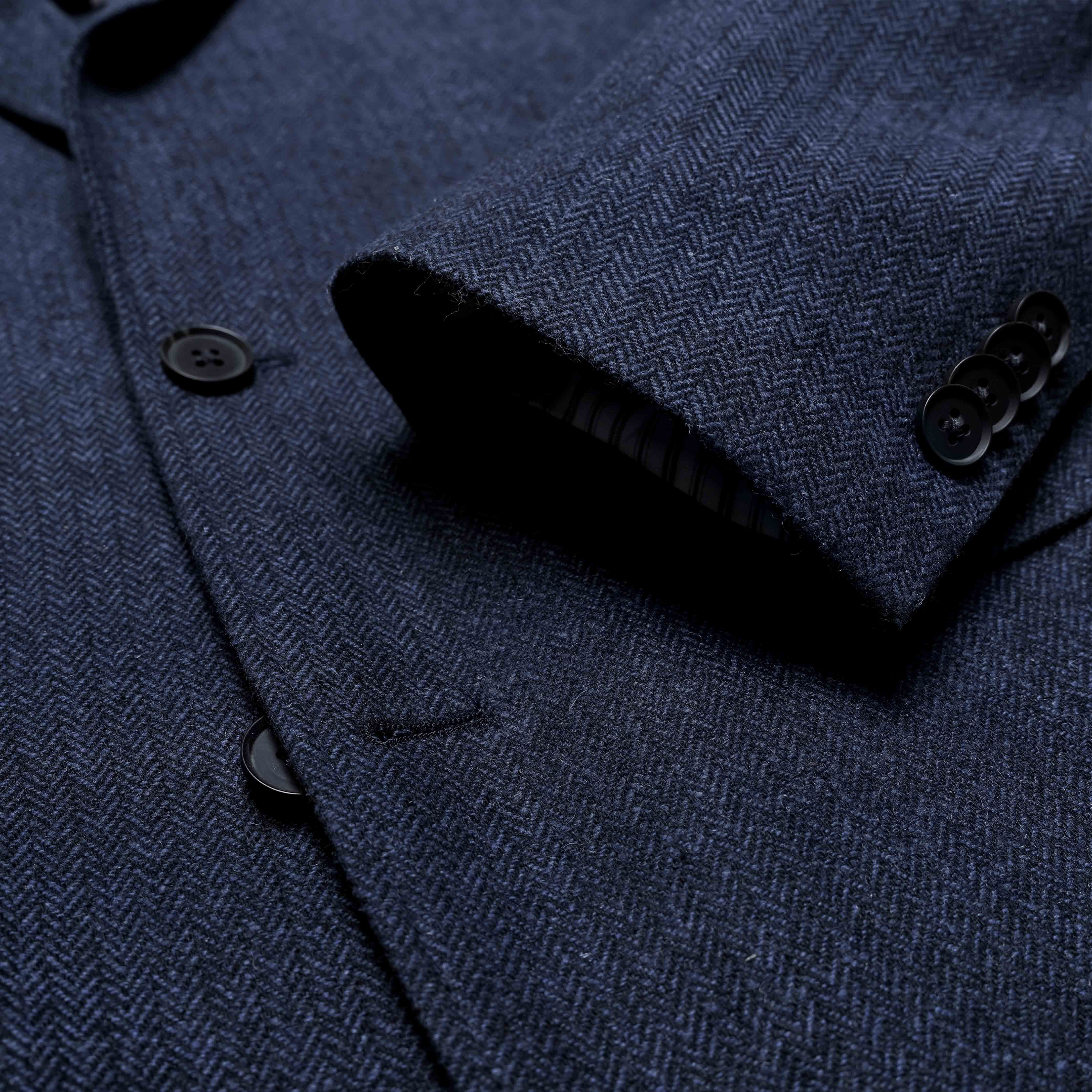 The Wool Miracle Herringbone Navy Jacket sold by The Tie Bar product image thumbnail 4