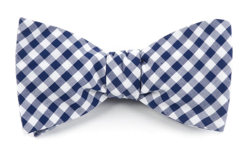 New Gingham Navy Bow Tie sold by The Tie Bar