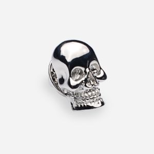 Skull Silver Lapel Pin sold by The Tie Bar