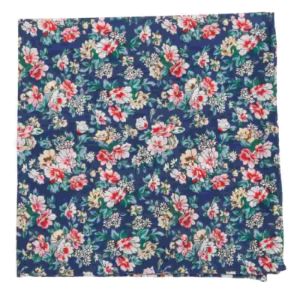 Rustica Florals Navy Pocket Square sold by The Tie Bar