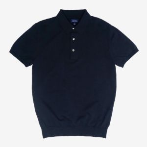 Solid Cotton Sweater Navy Polo sold by The Tie Bar
