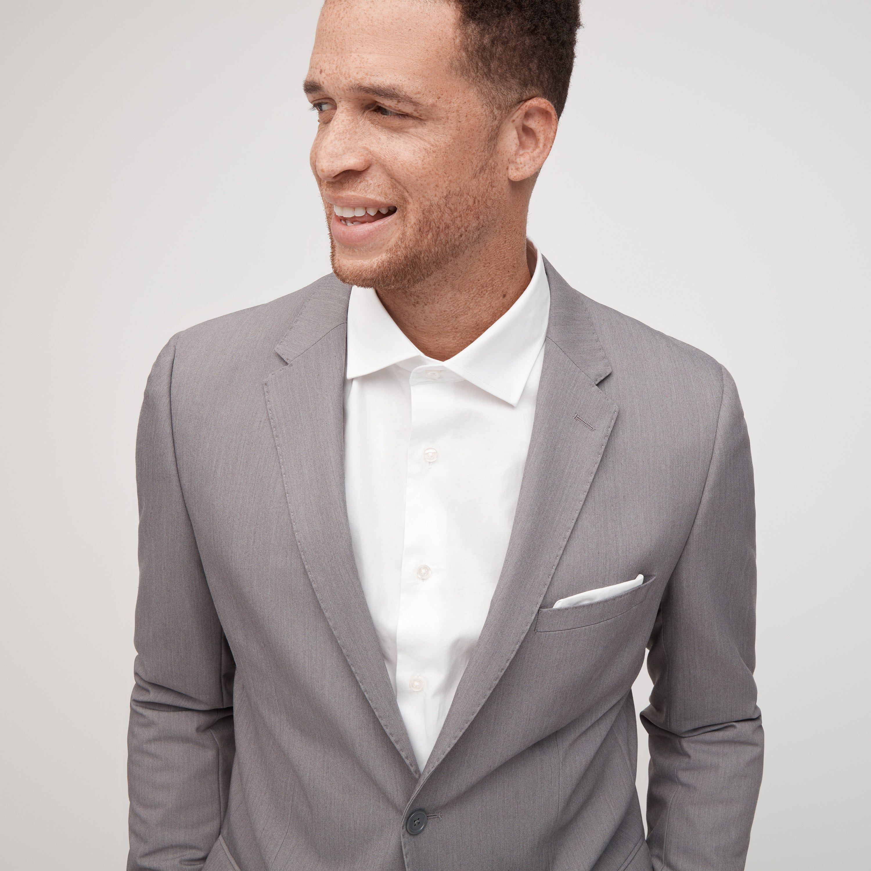 Textured Gray Suit Jacket by SuitShop sold by The Tie Bar product image thumbnail 4