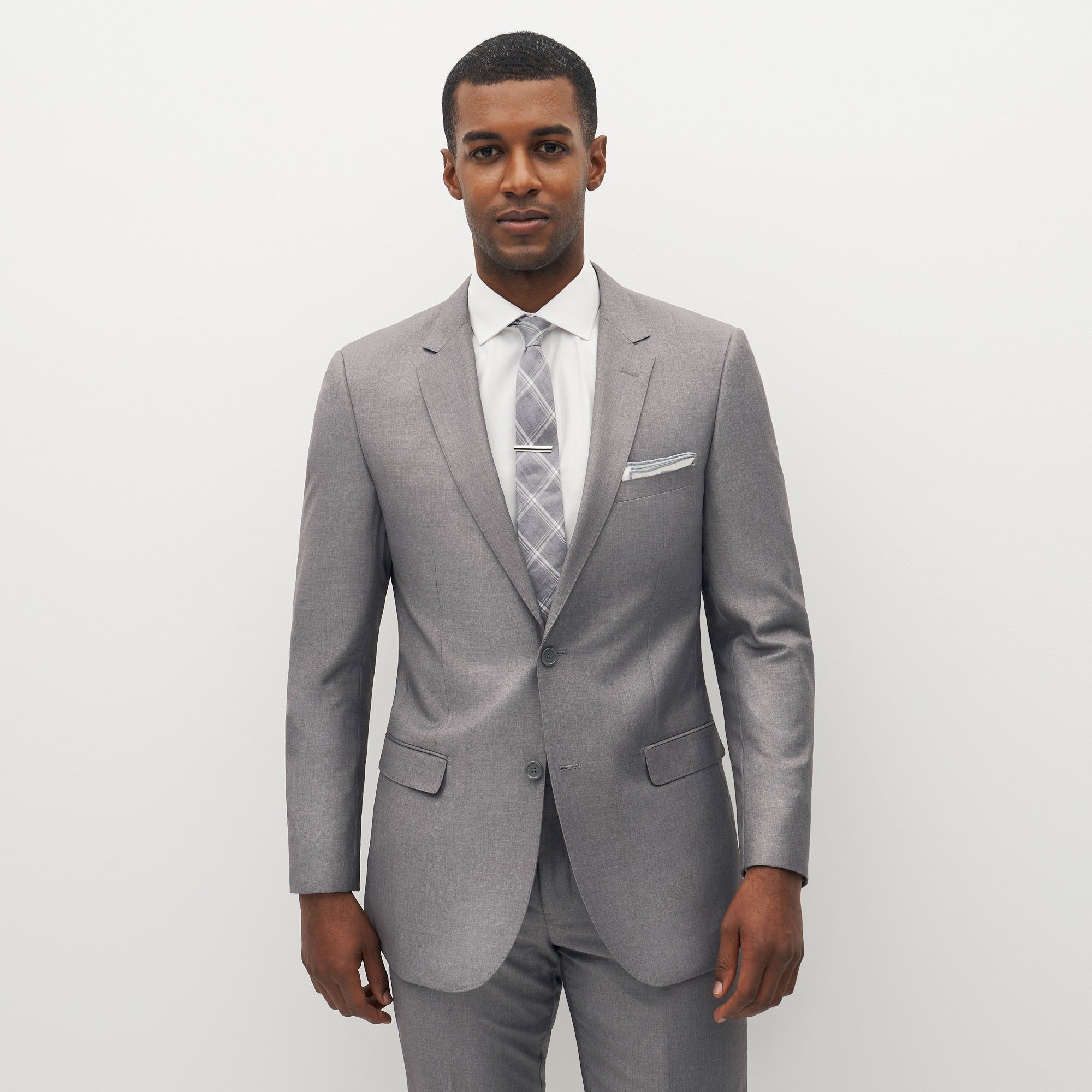 Textured Gray Suit Jacket by SuitShop sold by The Tie Bar