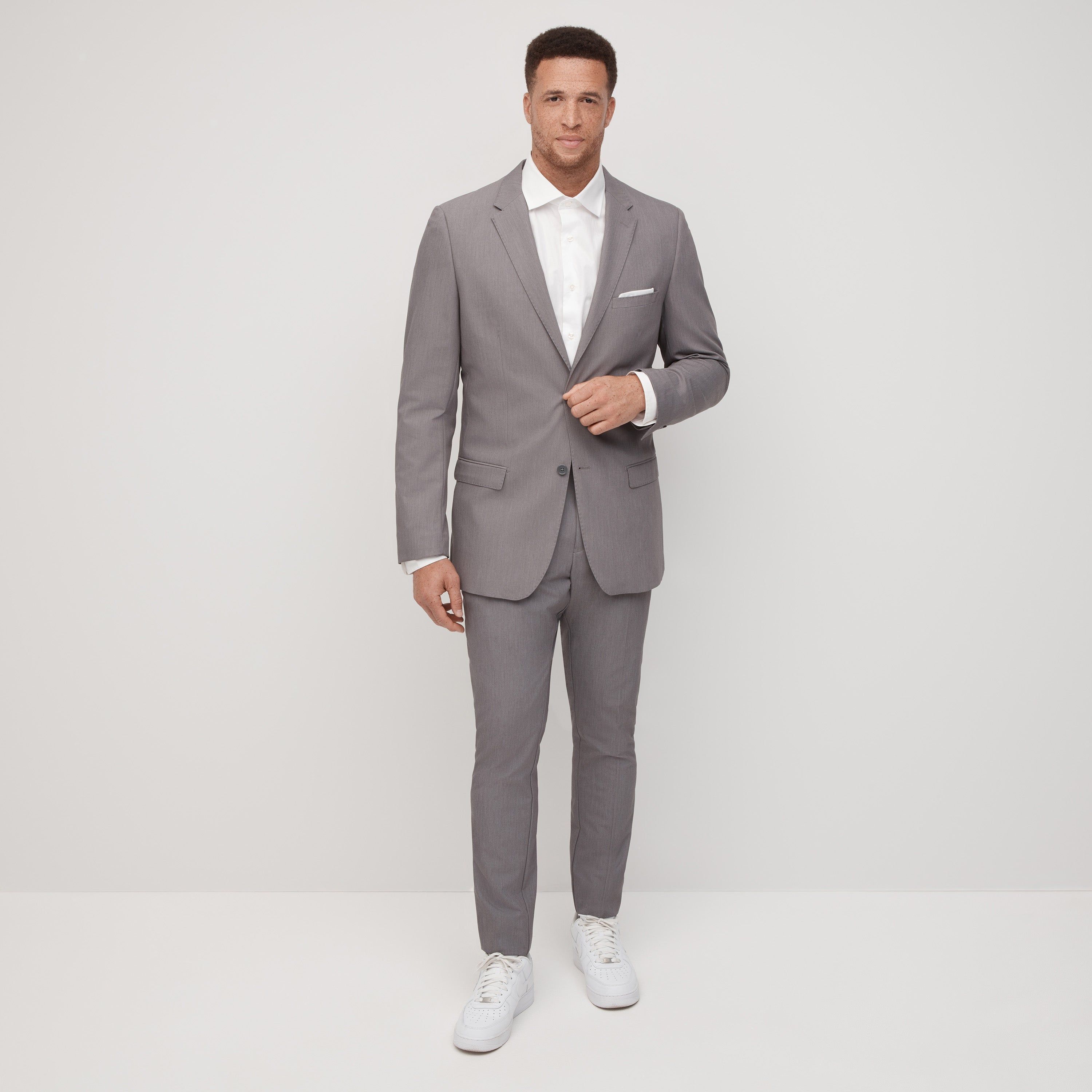 Textured Gray Suit Jacket by SuitShop sold by The Tie Bar product image thumbnail 5