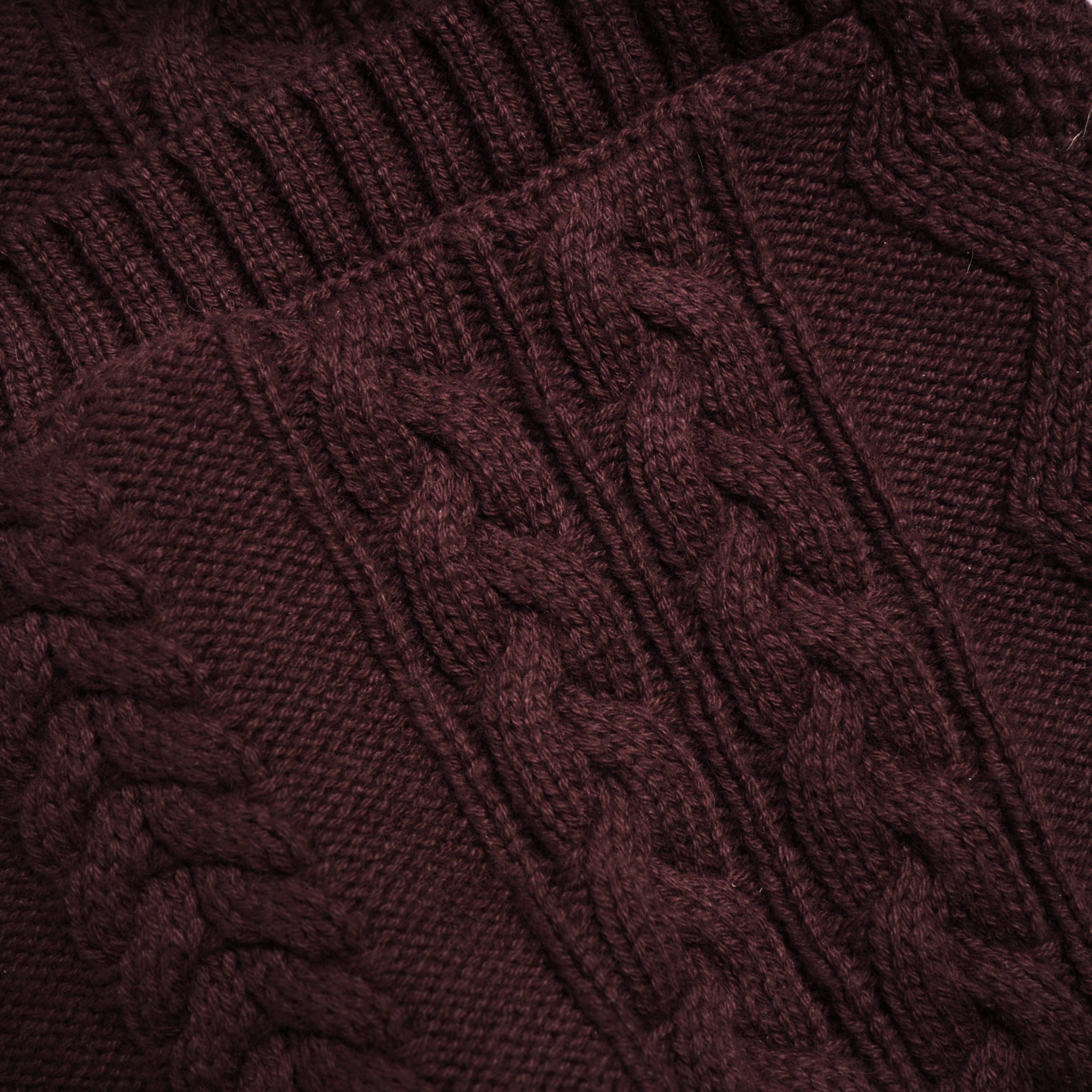 Cable Shawl Cardigan Burgundy Sweater sold by The Tie Bar product image thumbnail 3