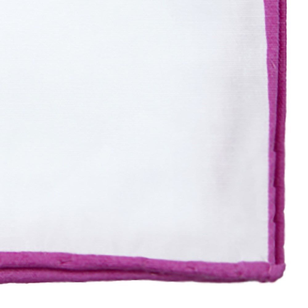 White Cotton With Border Fuchsia Pocket Square sold by The Tie Bar product image thumbnail 2