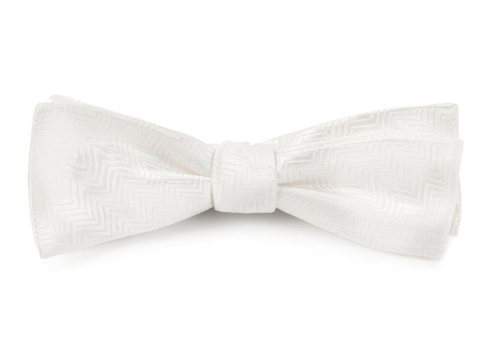 Herringbone White Bow Tie sold by The Tie Bar product image thumbnail 2