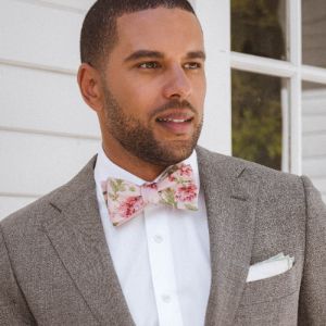 Mumu Weddings - Garden Romantic Blush Pink Bow Tie sold by The Tie Bar
