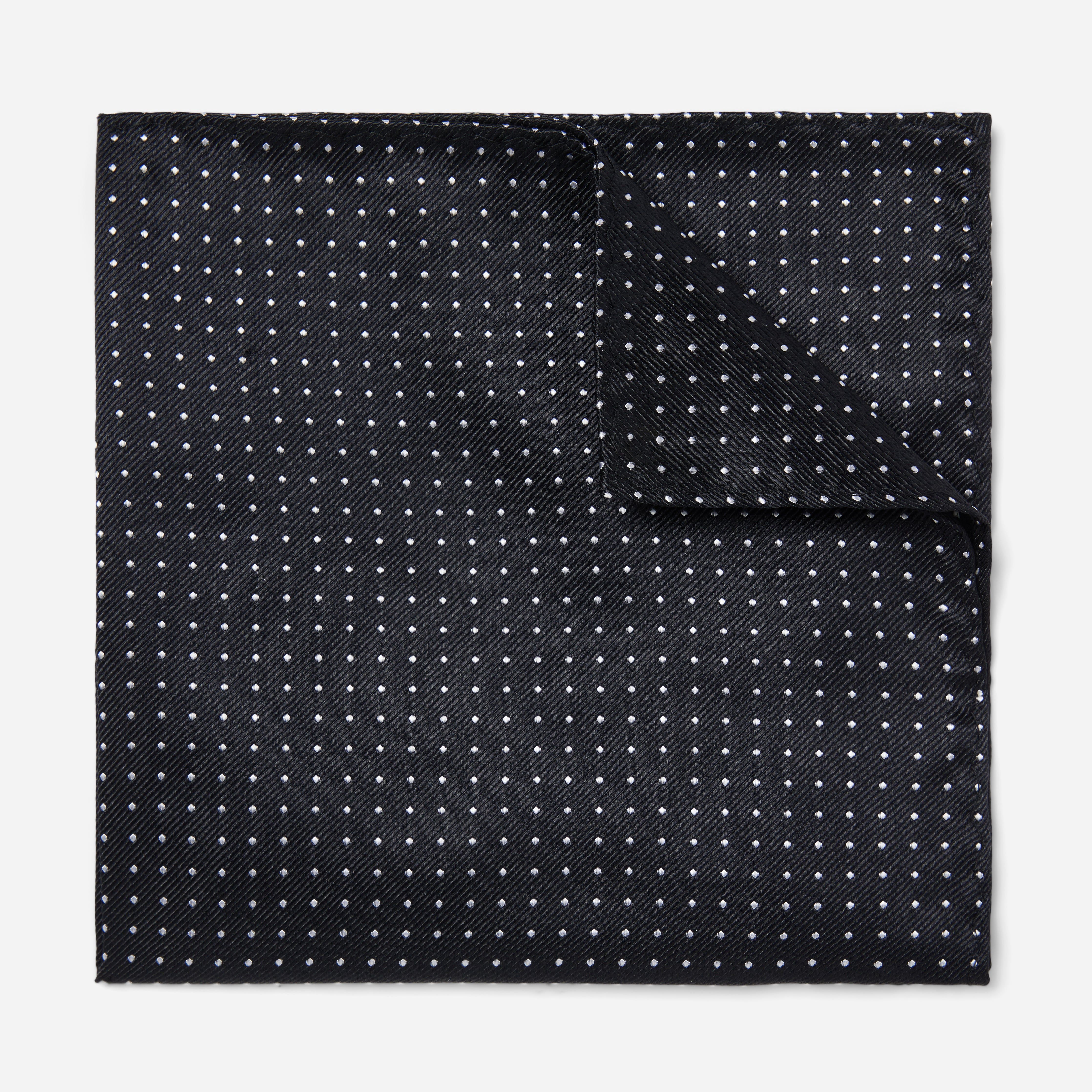 Mini Dots Black Pocket Square sold by The Tie Bar