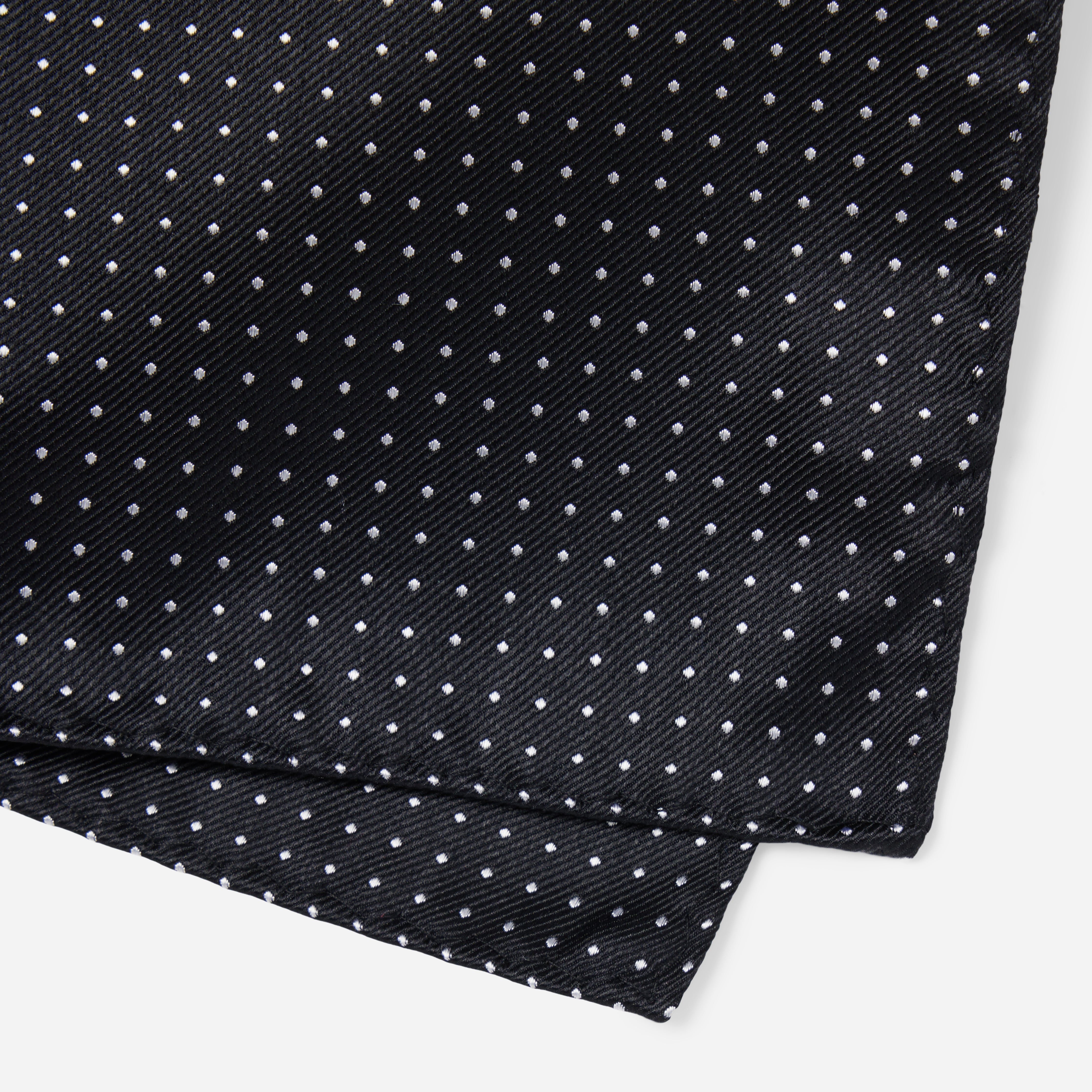 Mini Dots Black Pocket Square sold by The Tie Bar product image thumbnail 3
