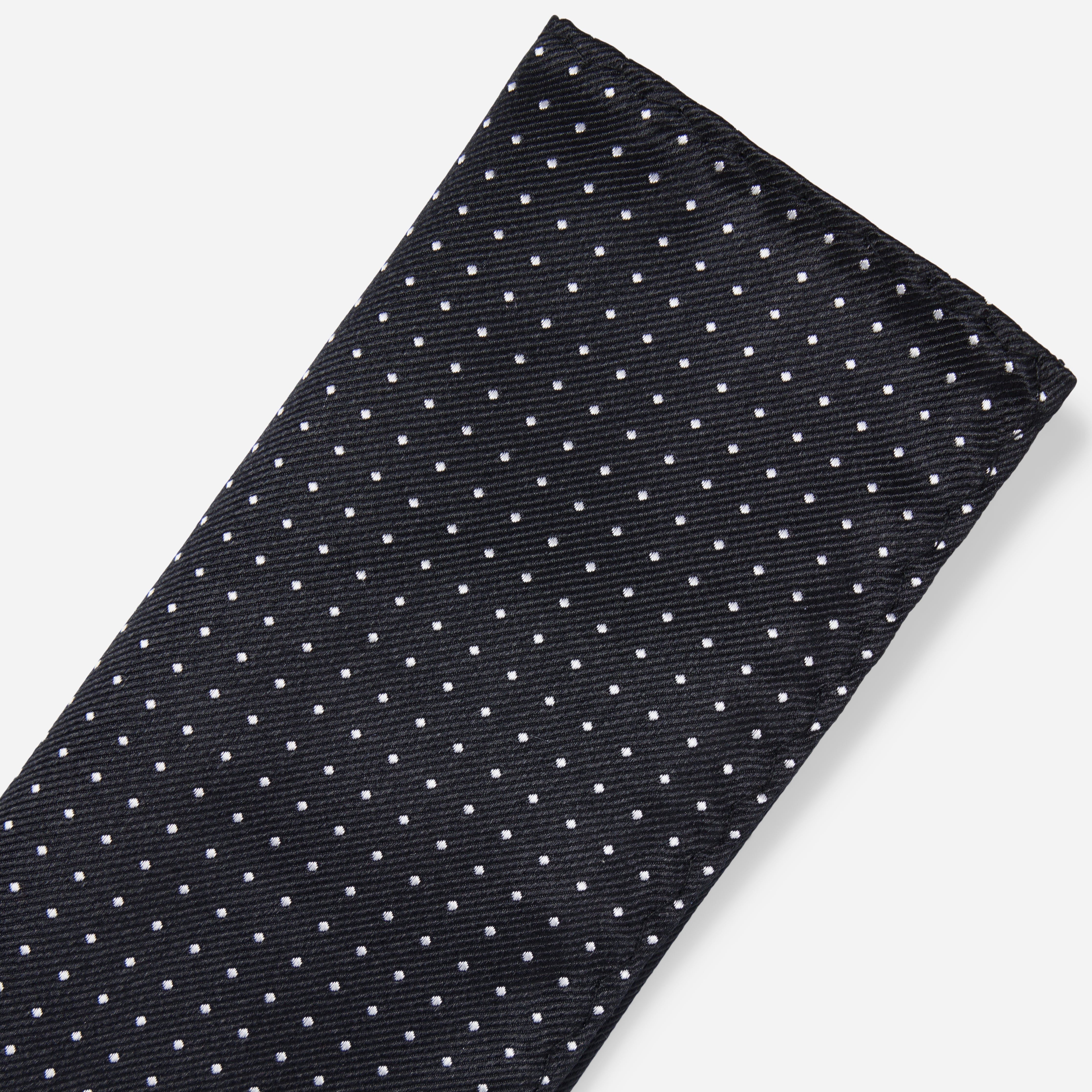 Mini Dots Black Pocket Square sold by The Tie Bar product image thumbnail 2