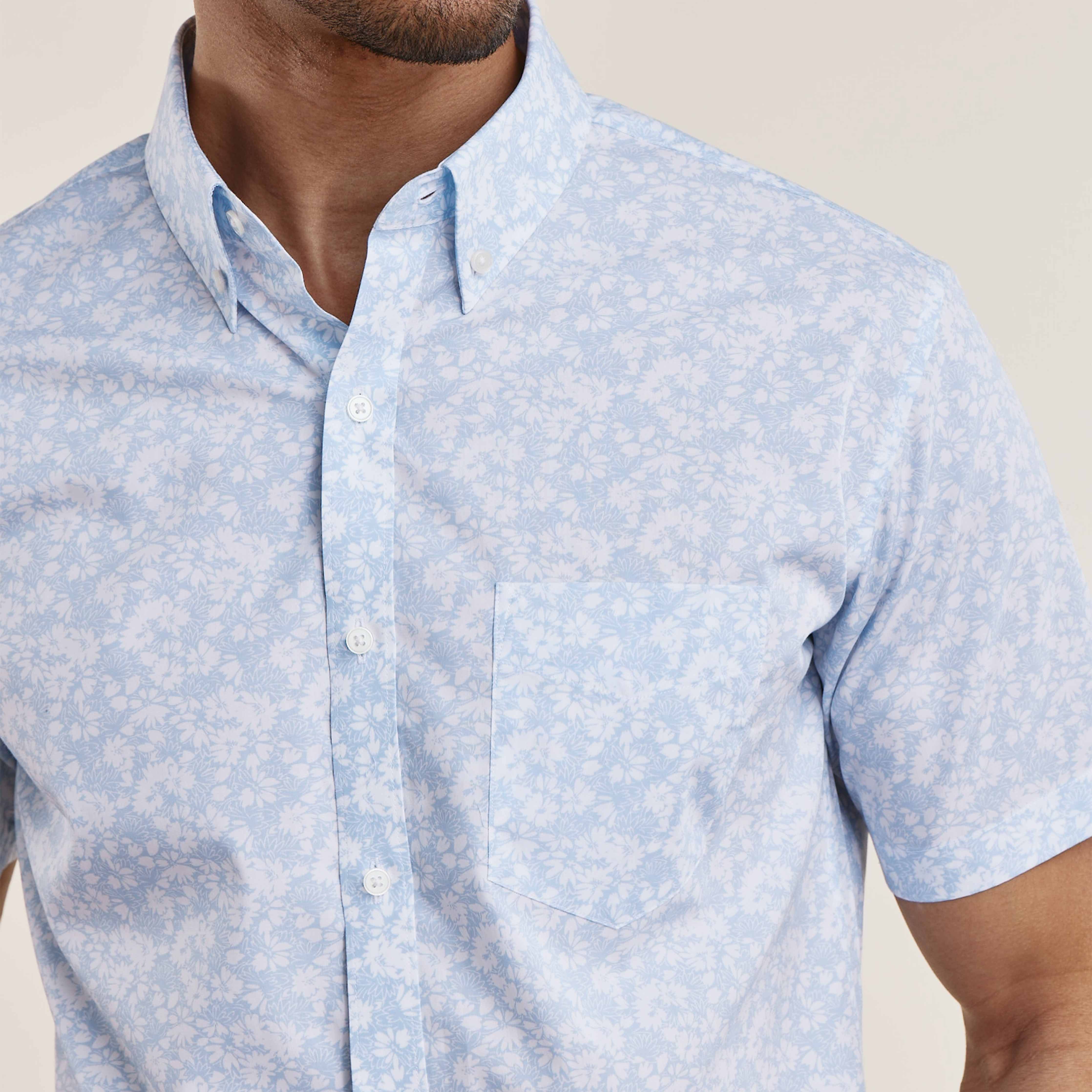 Ditsy Floral Blue Short Sleeve Shirt sold by The Tie Bar product image thumbnail 5
