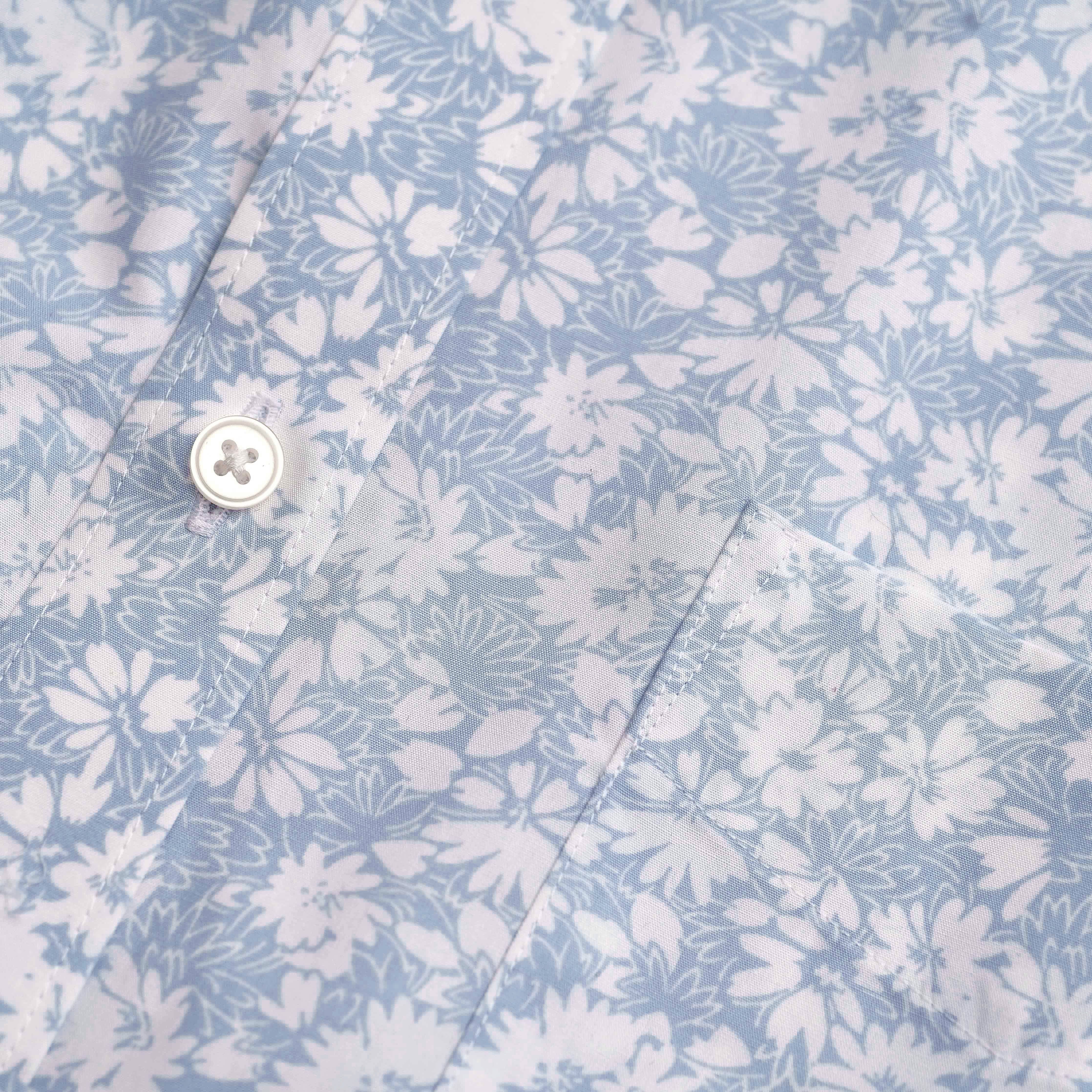 Ditsy Floral Blue Short Sleeve Shirt sold by The Tie Bar product image thumbnail 3