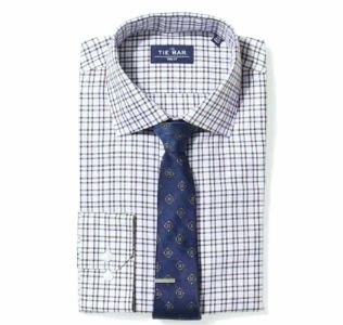 Two Tone Tattersall Burgundy Non-Iron Dress Shirt sold by The Tie Bar