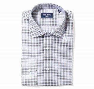 Two Tone Tattersall Burgundy Non-Iron Dress Shirt sold by The Tie Bar