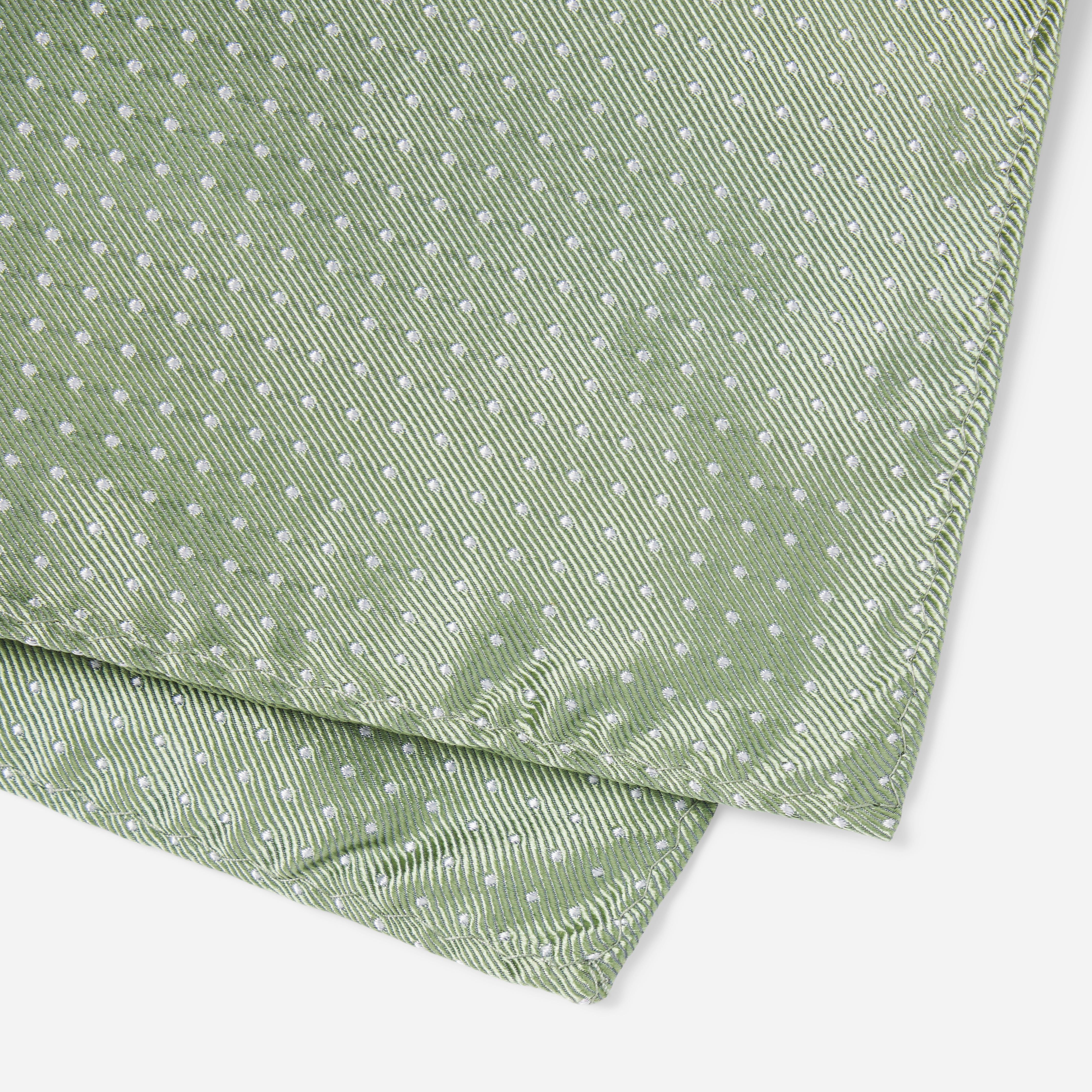 Mini Dots Sage Green Pocket Square sold by The Tie Bar product image thumbnail 3