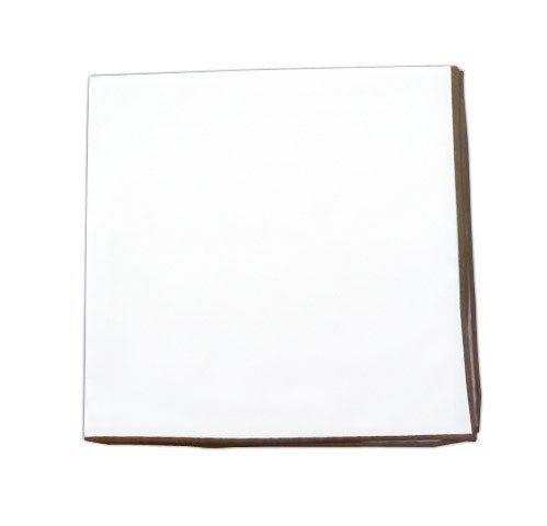 White Cotton With Border Champagne Pocket Square sold by The Tie Bar