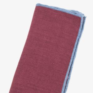 Linen with Color Pop Border Burgundy Pocket Square sold by The Tie Bar