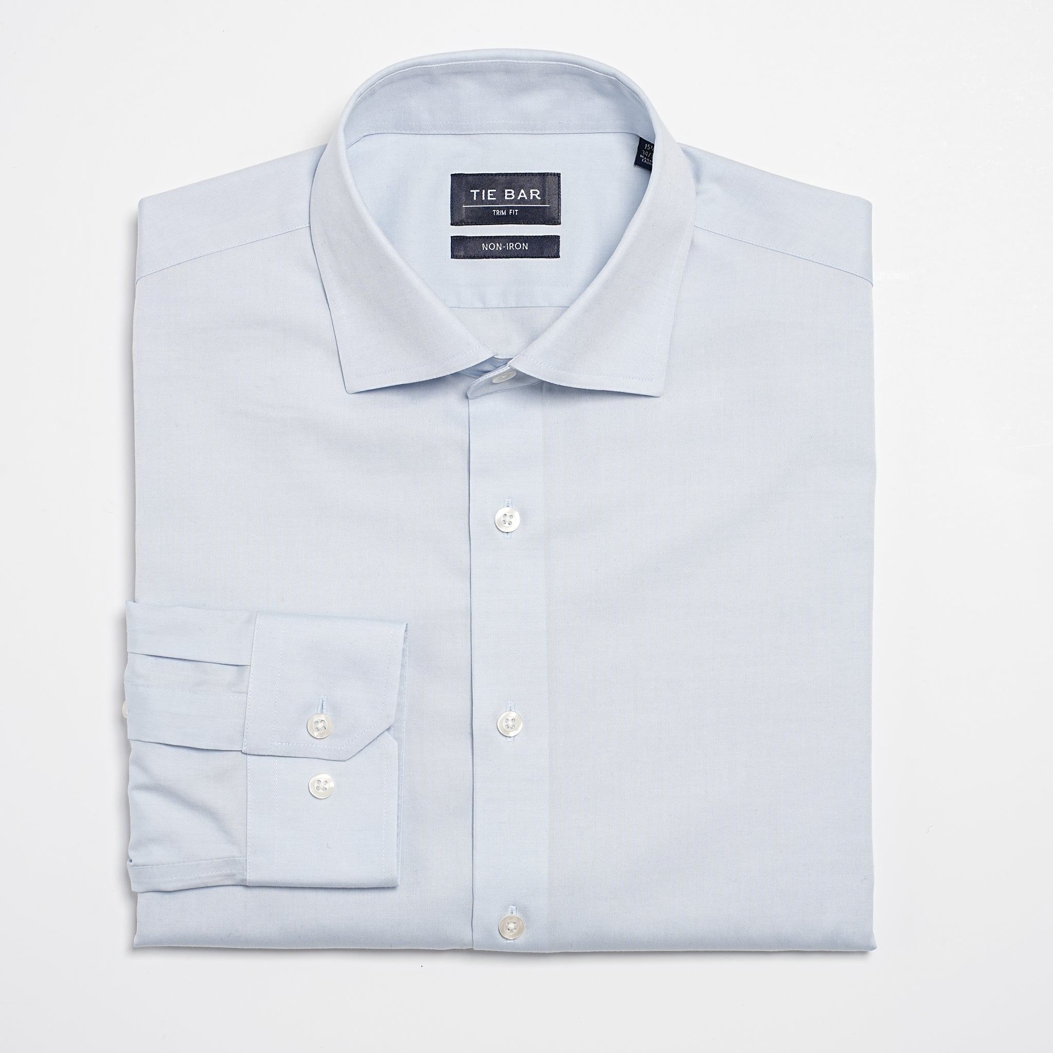 Pinpoint Solid Light Blue Non-Iron Dress Shirt sold by The Tie Bar